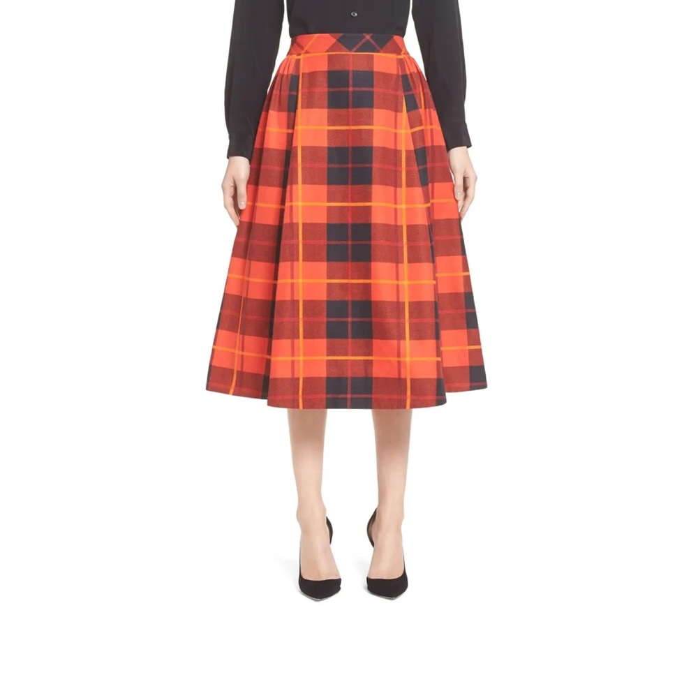 Kate Spade Woodland Plaid Midi Skirt